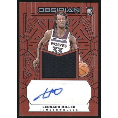 2023-24 Panini Obsidian Electric Etch Orange Flood #210 Leonard Miller JSY AU