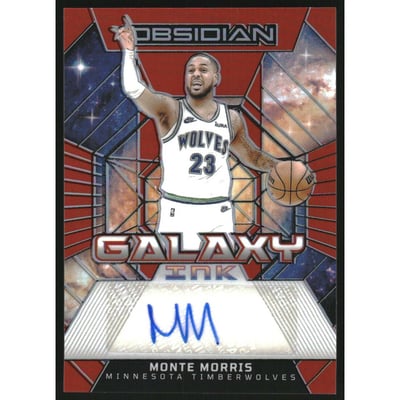 2023-24 Panini Obsidian Galaxy Ink Electric Etch Orange Flood #21 Monte Morris
