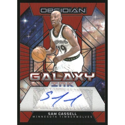 2023-24 Panini Obsidian Galaxy Ink Electric Etch Orange Flood #5 Sam Cassell