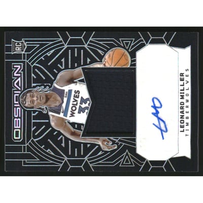 2023-24 Panini Obsidian #210 Leonard Miller JSY AU RC