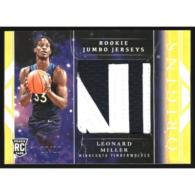 2023-24 Panini Origins Rookie Jumbo Jerseys Gold #32 Leonard Miller