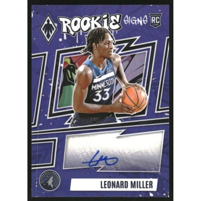 2023-24 Panini Phoenix Rookie Signs Purple #27 Leonard Miller