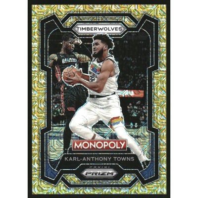 2023-24 Panini Prizm Monopoly Gold Millionaire Shimmer #53 Karl-Anthony Towns
