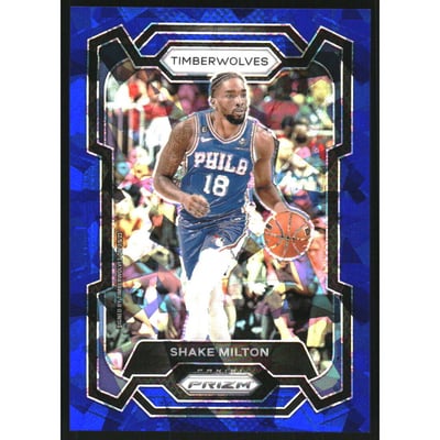 2023-24 Panini Prizm Prizms Blue Ice #215 Shake Milton