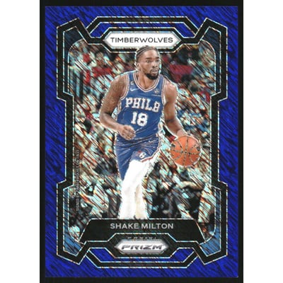 2023-24 Panini Prizm Prizms Blue Shimmer FOTL #215 Shake Milton