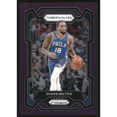 2023-24 Panini Prizm Prizms Purple #215 Shake Milton