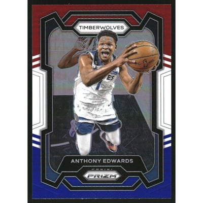 2023-24 Panini Prizm Prizms Red White and Blue #108 Anthony Edwards