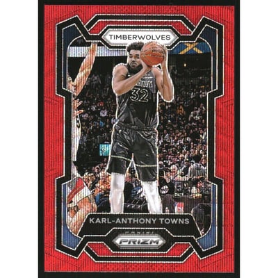 2023-24 Panini Prizm Prizms Ruby Wave #78 Karl-Anthony Towns