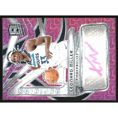 2023-24 Panini Spectra Aspiring Autographs Pink #13 Leonard Miller