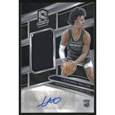 2023-24 Panini Spectra #230 Leonard Miller JSY AU/199