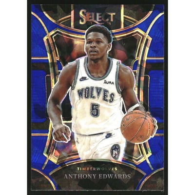2023-24 Select Prizms Blue Cracked Ice #364 Anthony Edwards