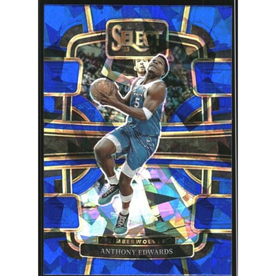 2023-24 Select Prizms Blue Cracked Ice #37 Anthony Edwards