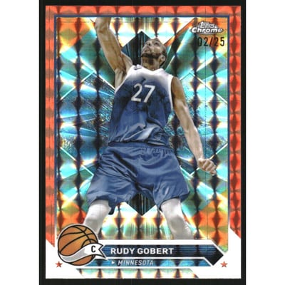 2023-24 Topps Chrome Orange Geometric Refractors #38 Rudy Gobert