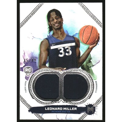 2023-24 Topps Motif Motif Rookie Relics Dual #MDR27 Leonard Miller