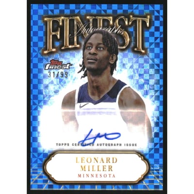 2024-25 Finest Autographs Blue X-Fractors #FALM Leonard Miller