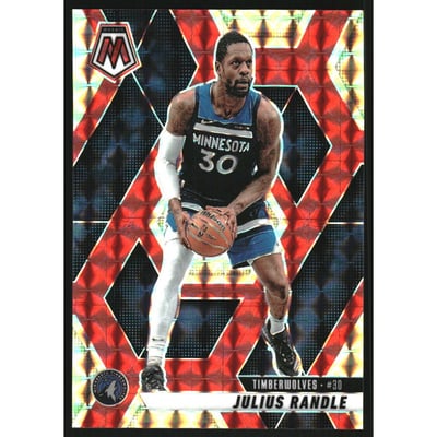2024-25 Panini Mosaic Mosaic Choice Fusion Red and Yellow #107 Julius Randle