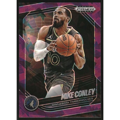 2024-25 Panini Prizm Black Prizms Purple Ice #182 Mike Conley