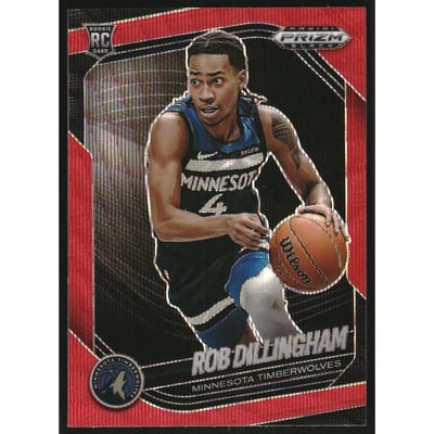 2024-25 Panini Prizm Black Prizms Ruby Wave #39 Rob Dillingham