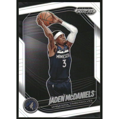 2024-25 Panini Prizm Black Prizms White #223 Jaden McDaniels