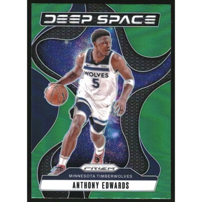 2024-25 Panini Prizm Deep Space Prizms Green #3 Anthony Edwards
