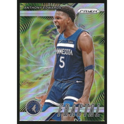 2024-25 Panini Prizm Fractal Prizms Silver #5 Anthony Edwards
