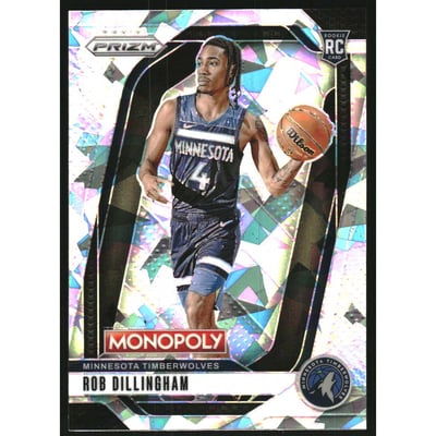 2024-25 Panini Prizm Monopoly White Cracked Ice #90 Rob Dillingham