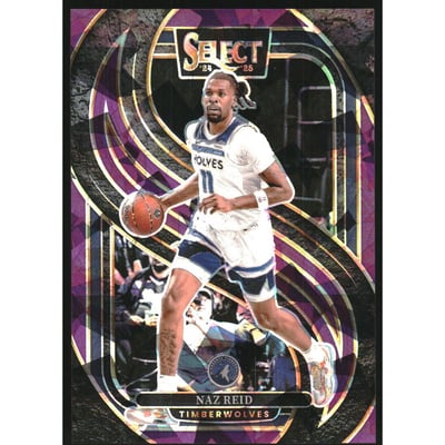 2024-25 Select Purple Cracked Ice Prizms #132 Naz Reid