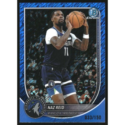 2025-26 Bowman Chrome Blue Shimmer Refractors #BCV104 Naz Reid