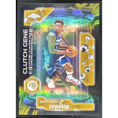 2025-26 Topps Chrome Clutch Gene Gold Refractor #CG-4 Anthony Edwards /50