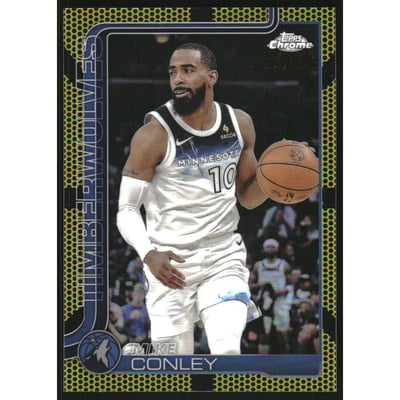2025-26 Topps Chrome Yellow Basketball Refractors #132 Mike Conley