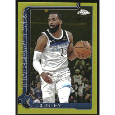 2025-26 Topps Chrome Yellow Refractors #132 Mike Conley