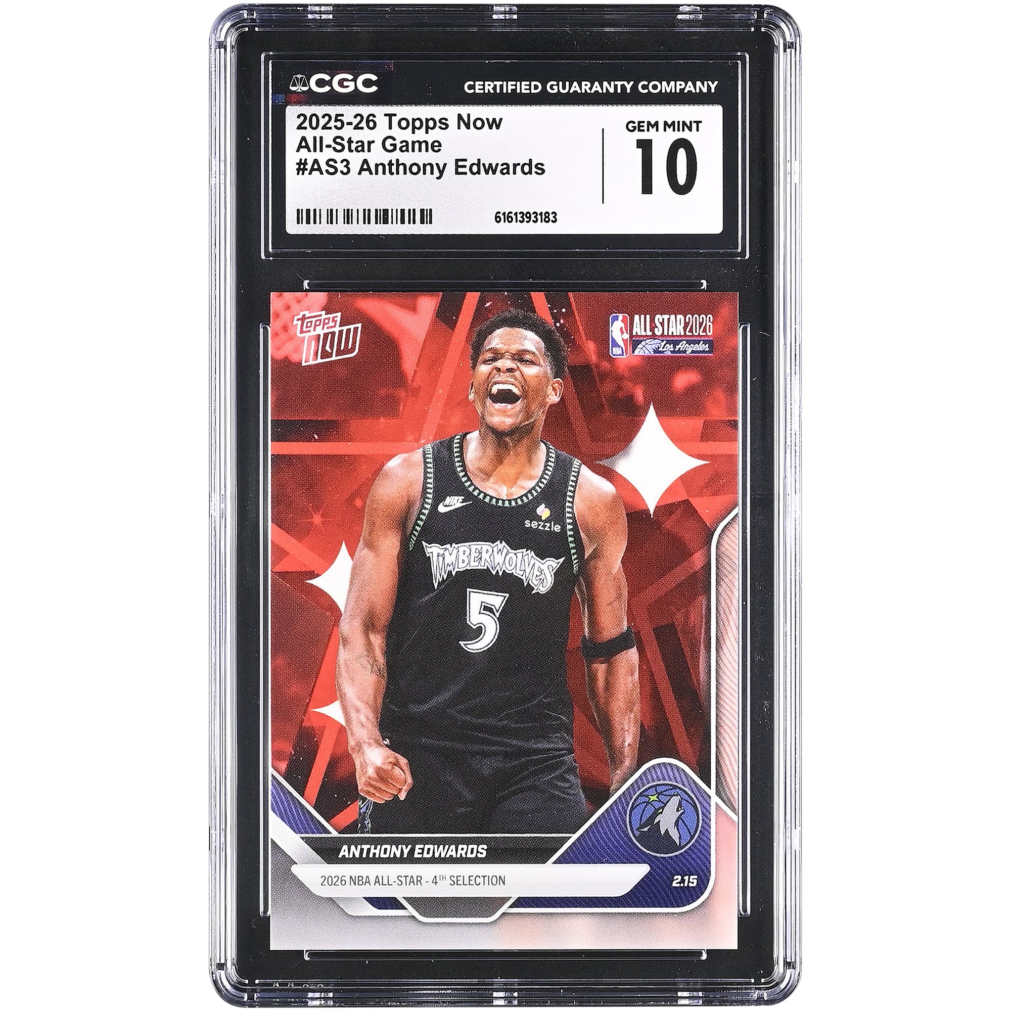 Anthony Edwards Minnesota Timberwolves 2025-26 Topps Now All-Star Game #AS3 CGC Authenticated Card
