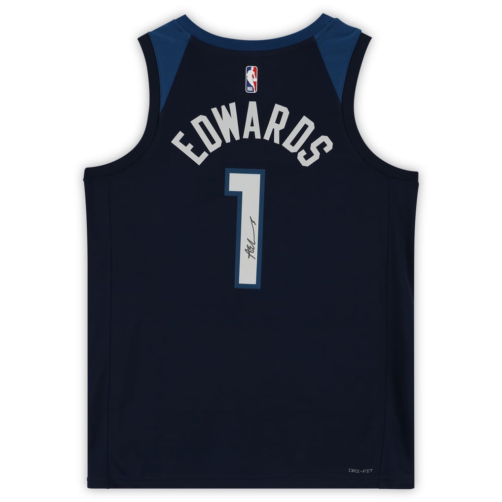 Anthony Edwards Minnesota Timberwolves Autographed Navy Nike 2022