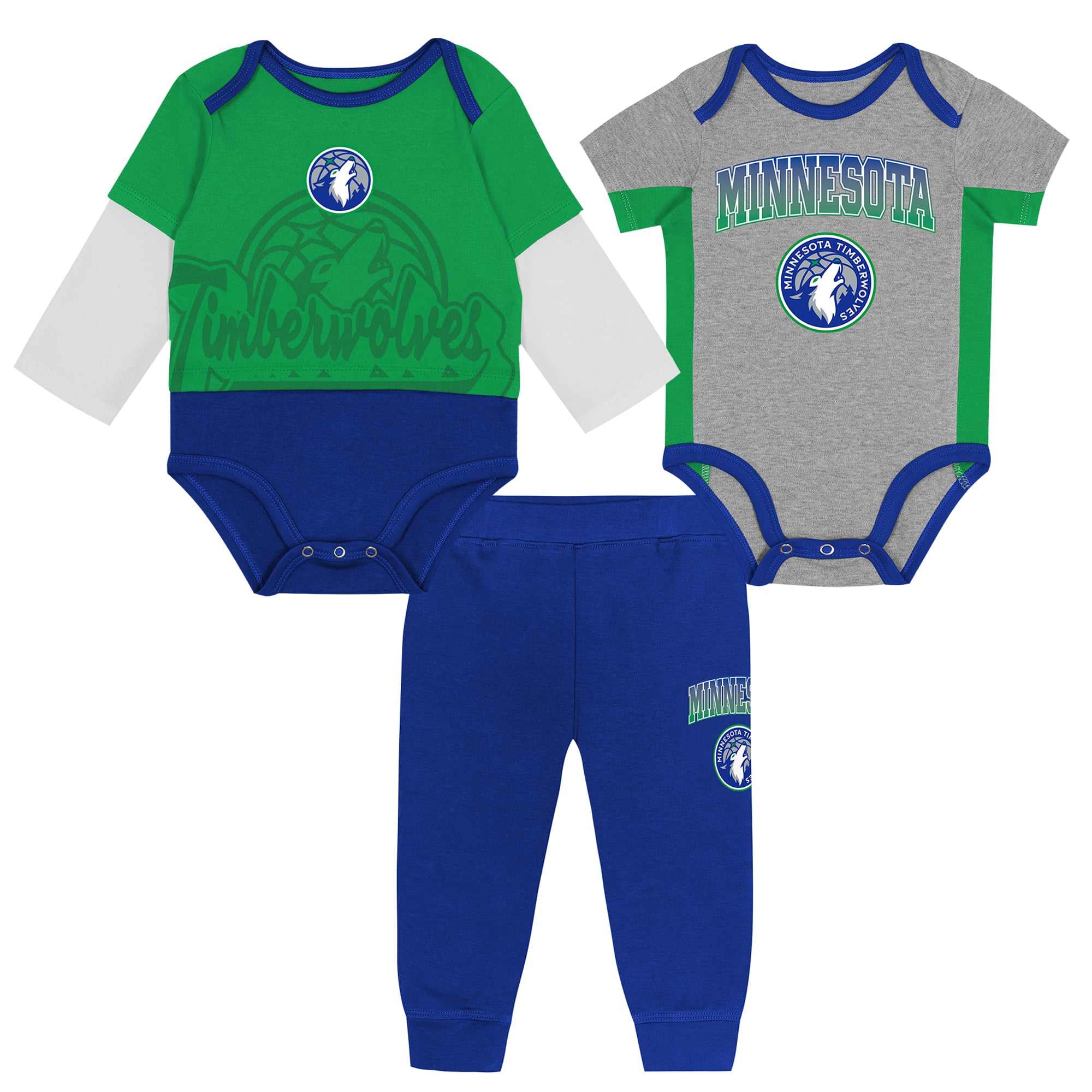 Ensemble body et pantalon trois pièces pour bébé Outerstuff Minnesota Timberwolves Rim Protectors