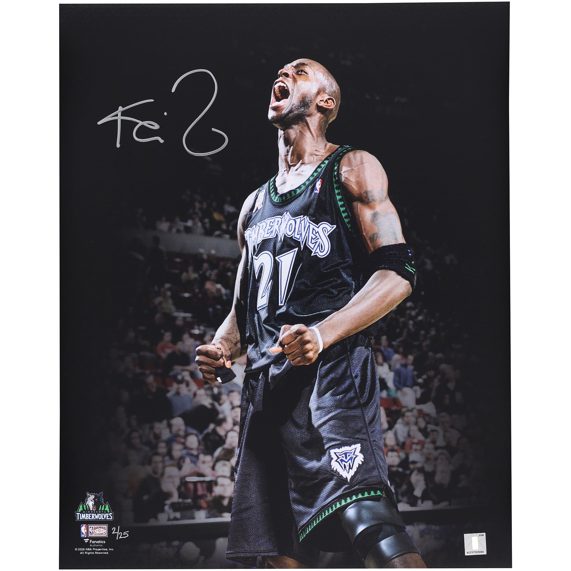 Kevin Garnett Minnesota Timberwolves Autographed 16" x 20" Unleashed Photograph - Limited Edition of 25