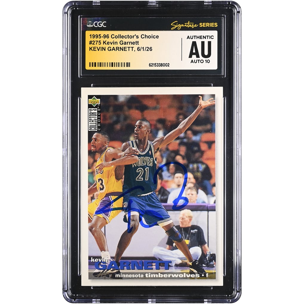 Kevin Garnett Minnesota Timberwolves Autographed 1995-96 Collector's ...