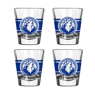 Minnesota Timberwolves Logo Brands Four-Piece Stripe Shot Glass Set