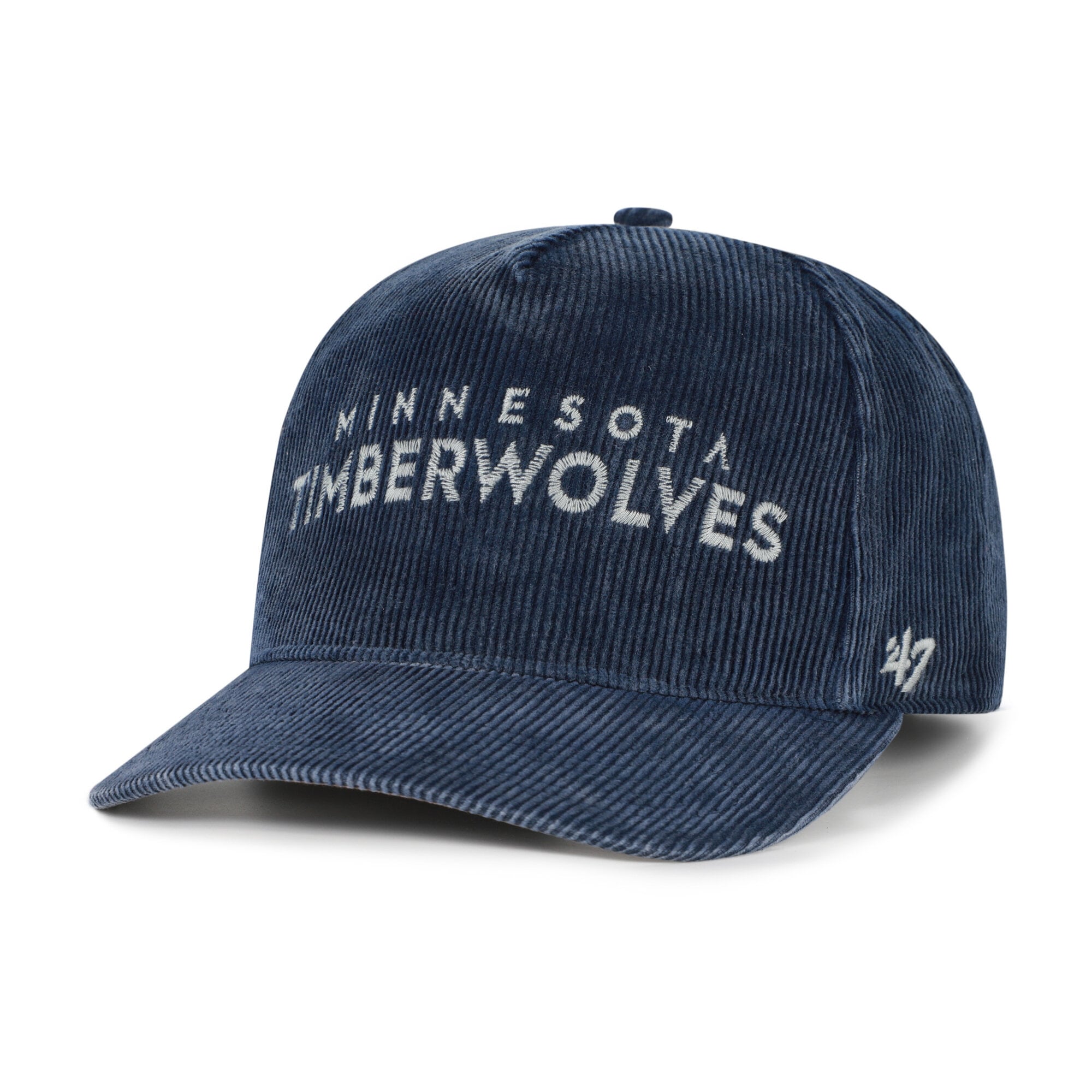Men's '47 Navy Minnesota Timberwolves Reclaim Snow Wash Corduroy Adjustable Hitch Hat