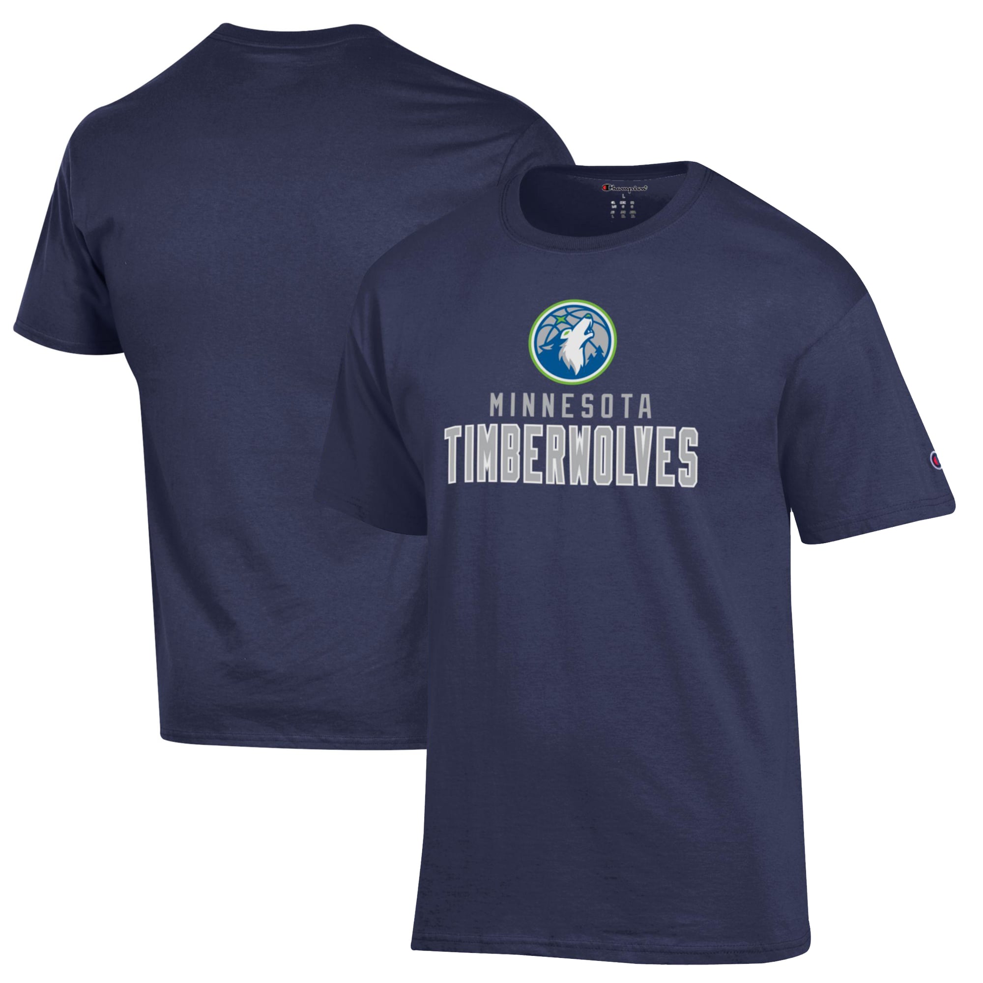 T-shirt en coton Champion bleu marine Minnesota Timberwolves pour homme