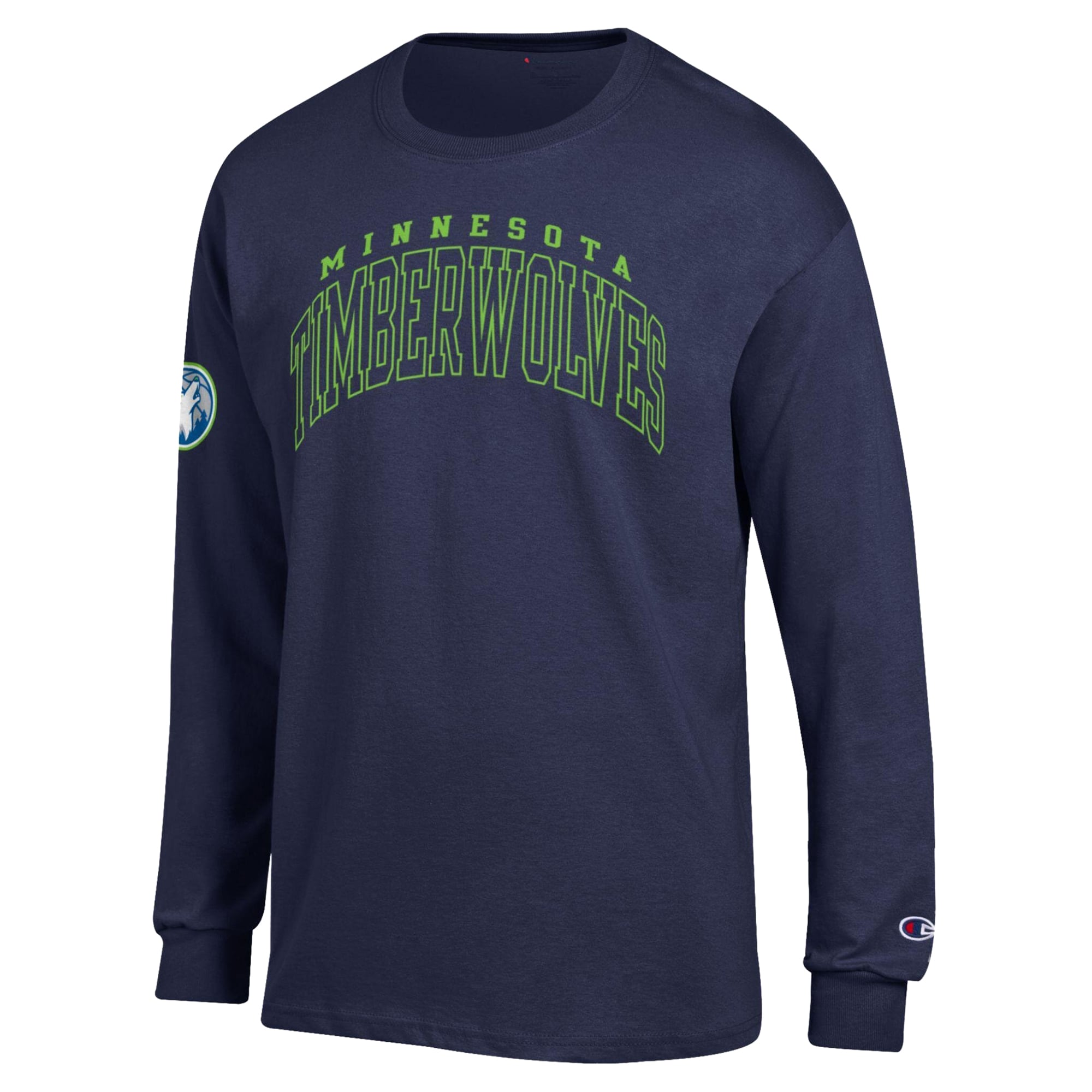 T-shirt à manches longues Champion bleu marine Minnesota Timberwolves pour homme