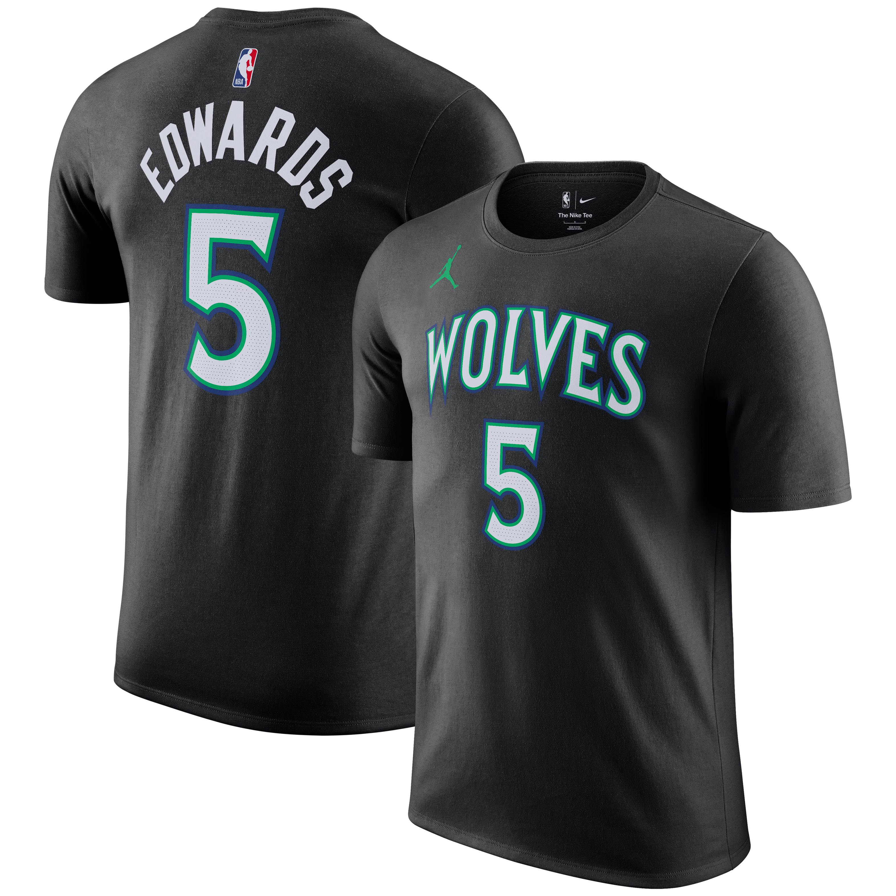 Men's Jordan Brand Anthony Edwards Black Minnesota Timberwolves Statement Name & Number T-Shirt