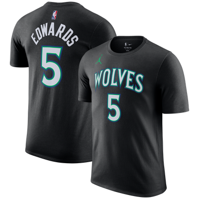 Anthony Edwards Minnesota Timberwolves Jordan Brand Statement Name & Number T-Shirt - Black