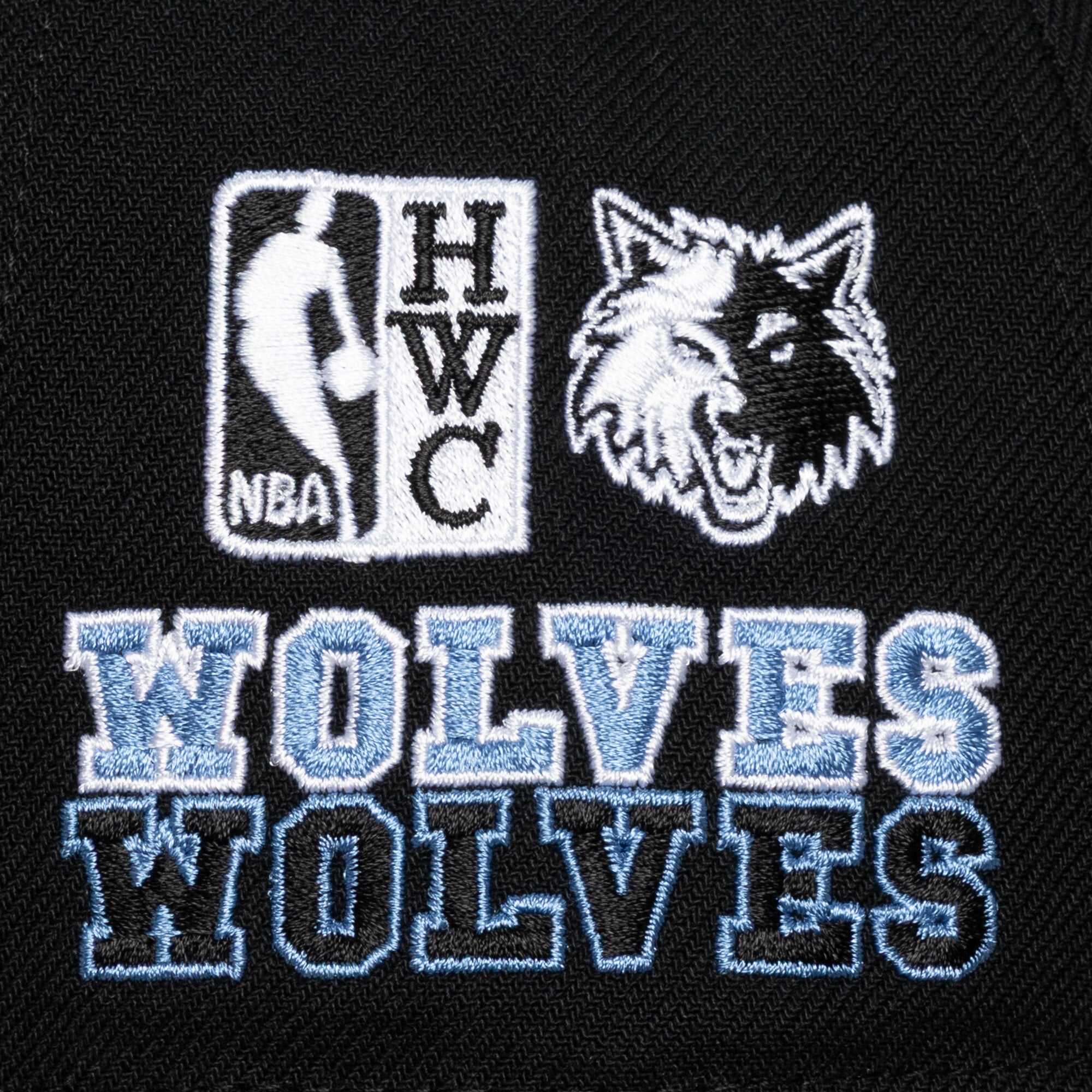 Casquette snapback Mitchell & Ness Hardwood Classics Triple Check Pro pour homme, noire, Minnesota Timberwolves