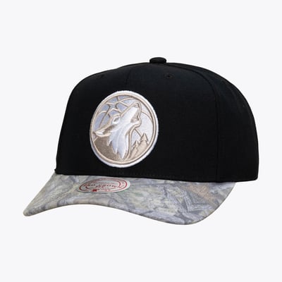  Minnesota Timberwolves Mitchell & Ness Midnight Timber Pro Crown Snapback Hat - Black/Camo