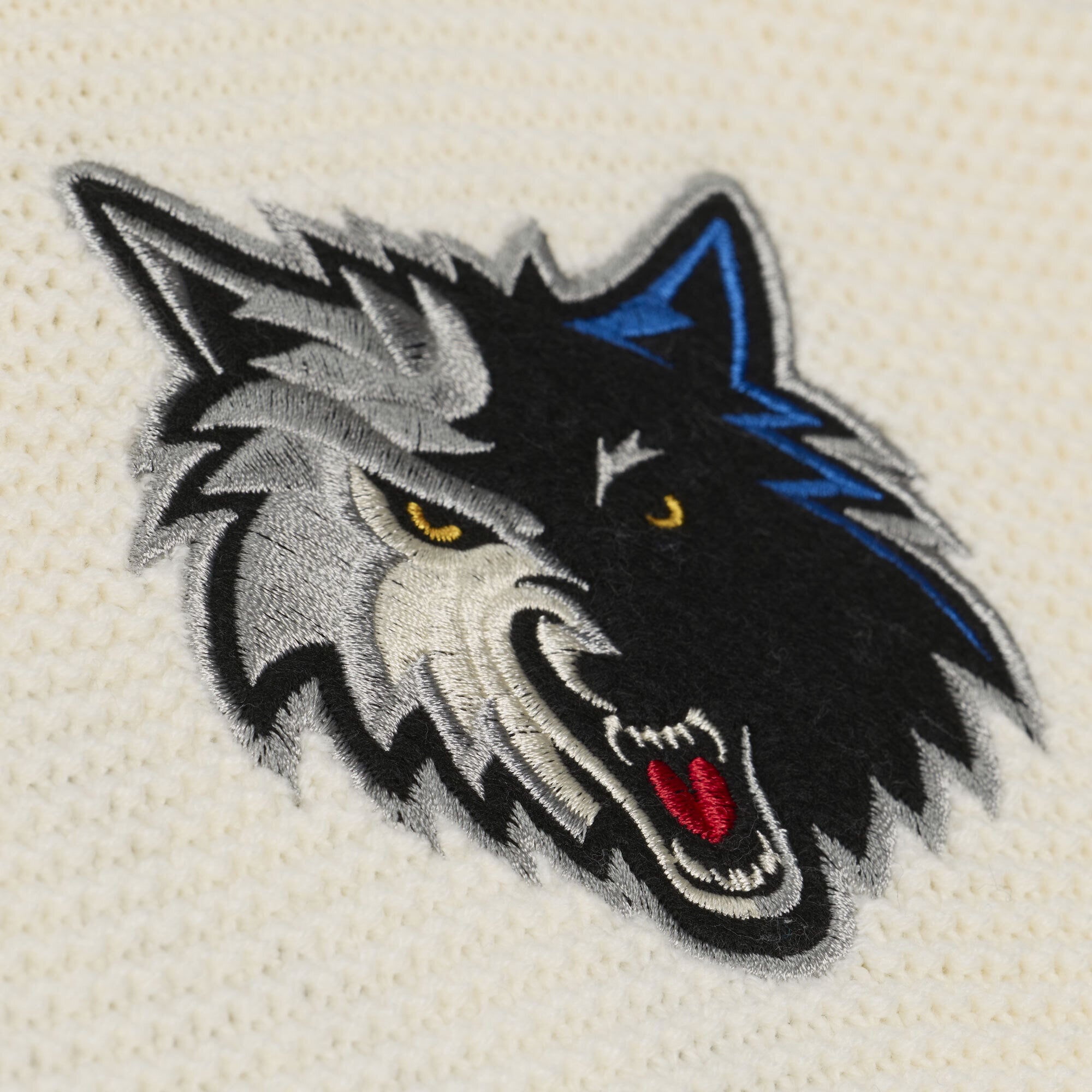 Men's Mitchell & Ness  Cream Minnesota Timberwolves Hardwood Classics Retro Roots Short Sleeve Sweater Jersey