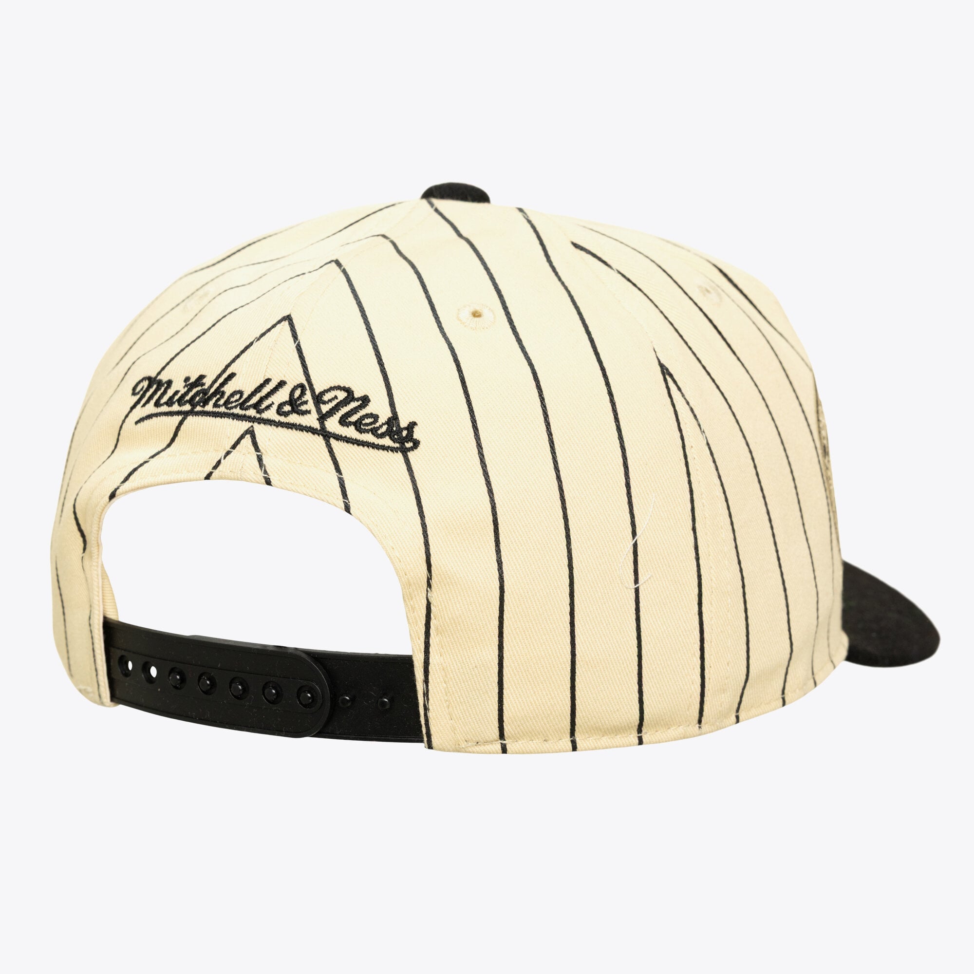 Men's Mitchell & Ness Cream Minnesota Timberwolves Hardwood Classics Retro Roots Stripe Pro Adjustable Hat