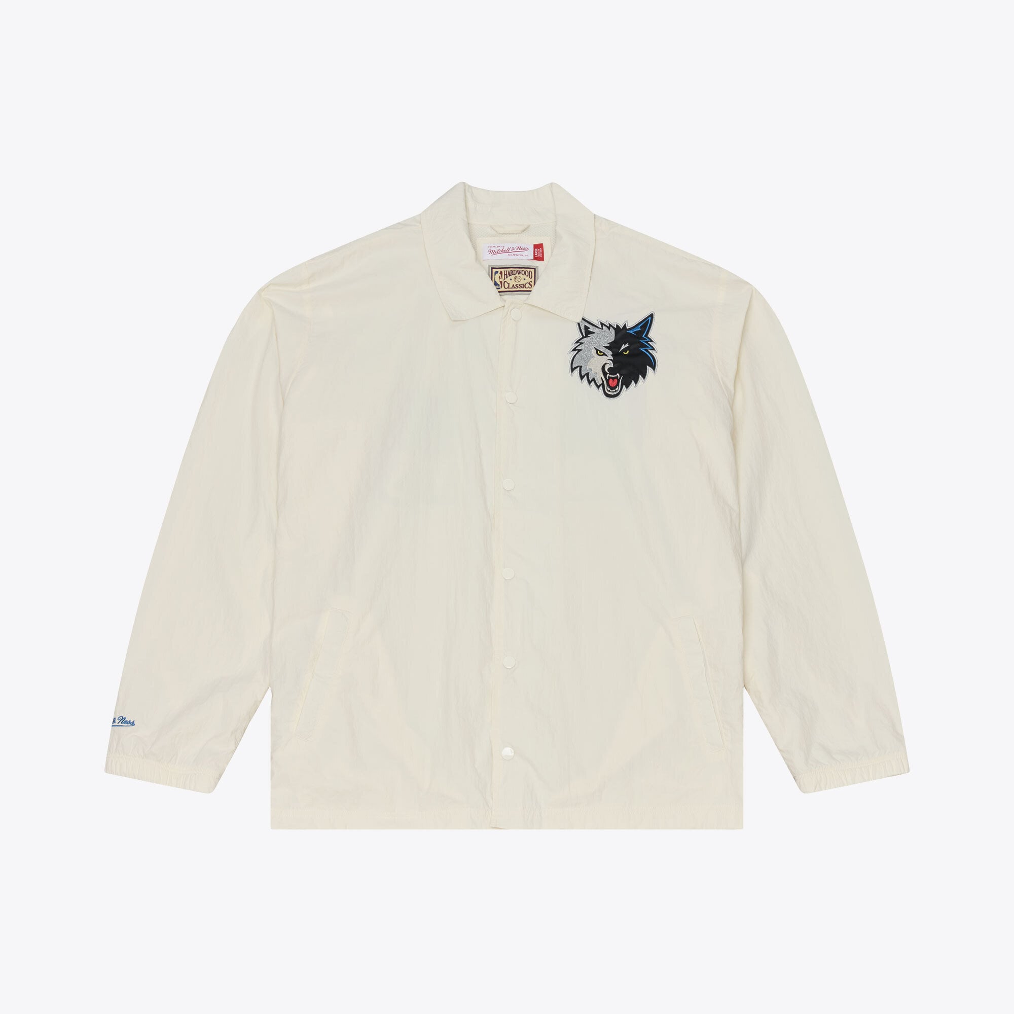 Men's Mitchell & Ness Cream Minnesota Timberwolves Retro Root Full-Snap Coaches Jacket
