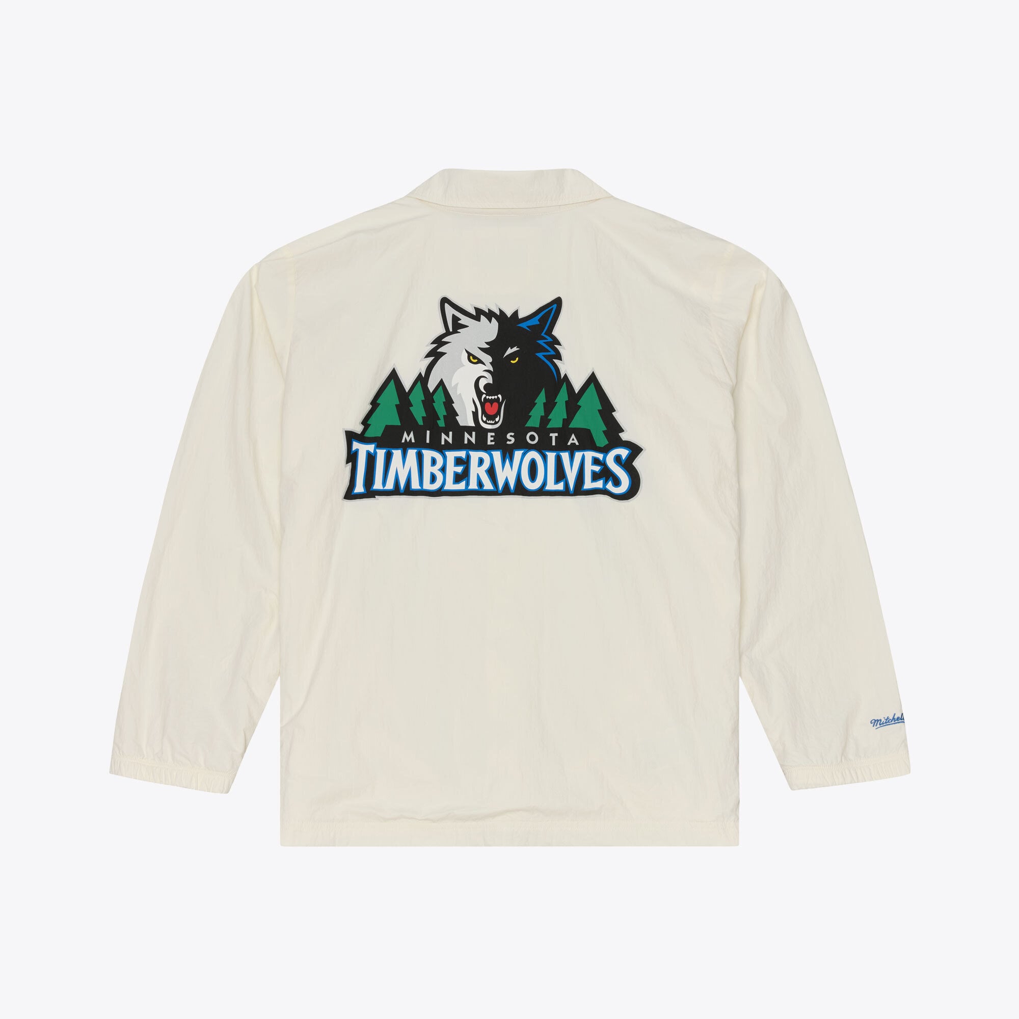 Men's Mitchell & Ness Cream Minnesota Timberwolves Retro Root Full-Snap Coaches Jacket