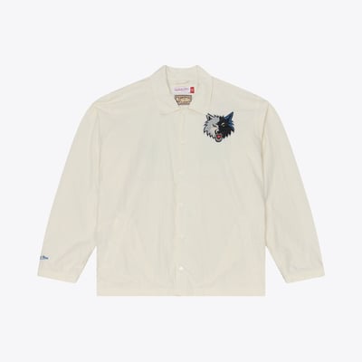  Minnesota Timberwolves Mitchell & Ness Retro Root Full-Snap Coaches Jacket - Cream