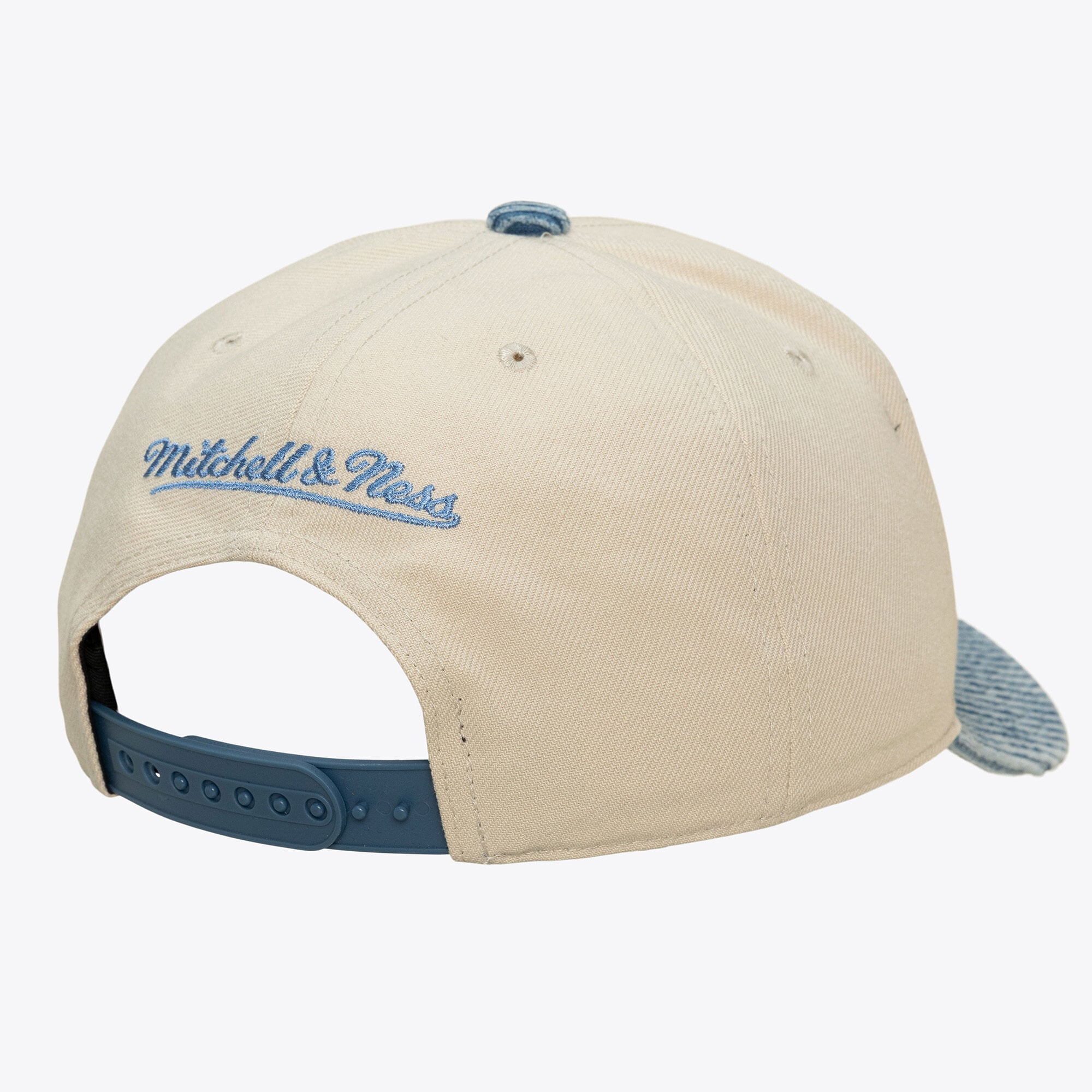 Men's Mitchell & Ness Cream/Blue Minnesota Timberwolves Washed Corduroy Pro Crown Snapback Hat